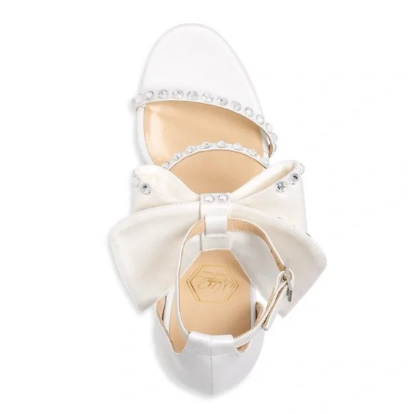 Nalebe Malika Dimante Ivory Stilleto Bow Heel Size 39.5 EU BNWB - Picture 3 of 4
